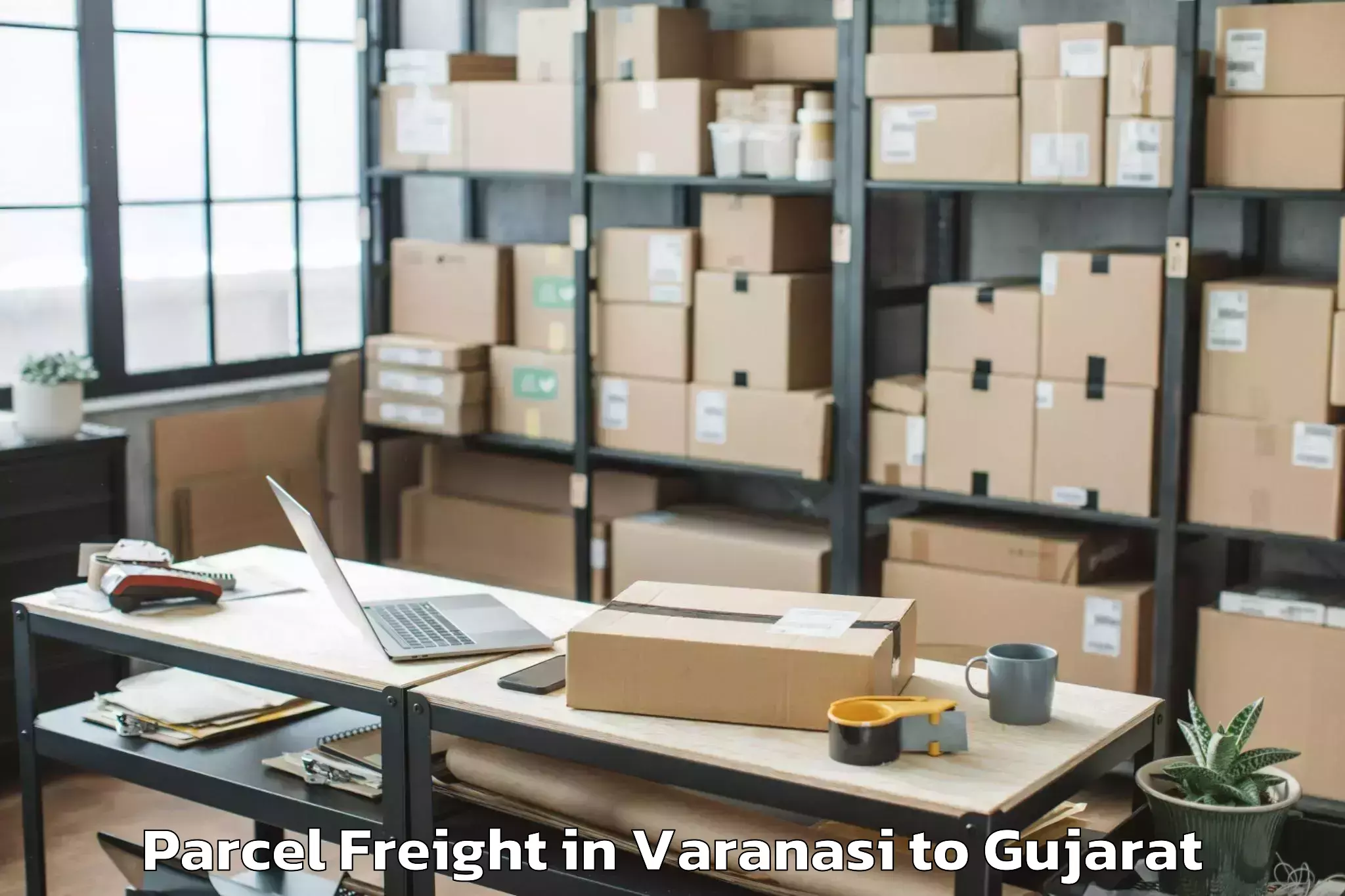 Easy Varanasi to Mahudha Parcel Freight Booking